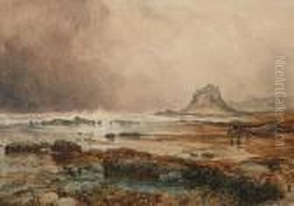 Holy Island Oil Painting by Samuel Bough