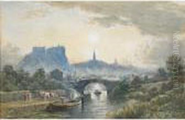 Edinburgh Castle, Evening Oil Painting by Samuel Bough