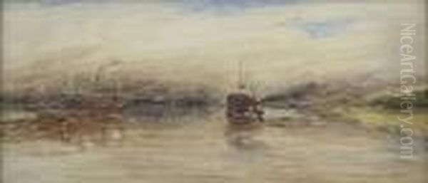 On The Clyde Oil Painting by Samuel Bough