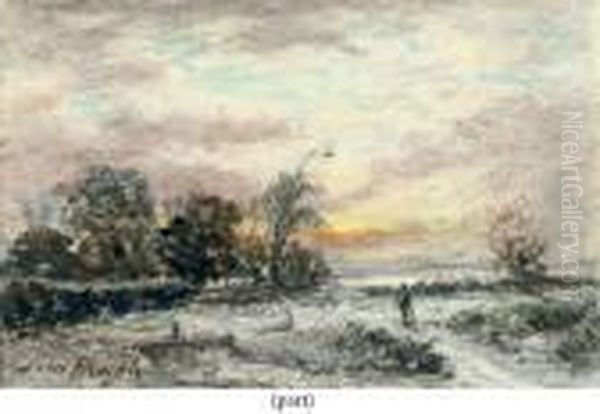 The Evening Sun Is Setting Low Oil Painting by Samuel Bough