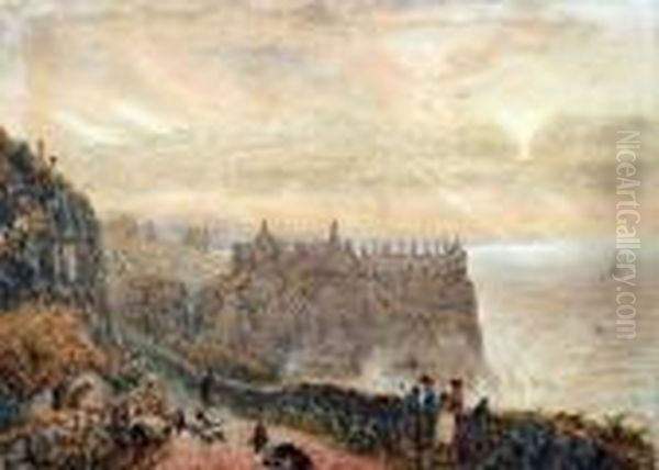 Dunluce Castle, Giants Causeway, Co. Antrim Oil Painting by Samuel Bough