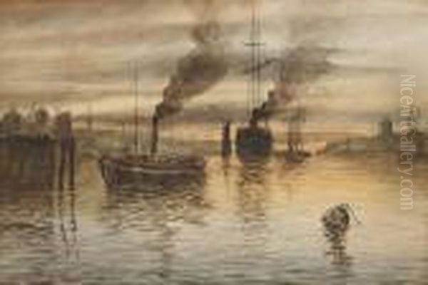 View On The Clyde Oil Painting by Samuel Bough