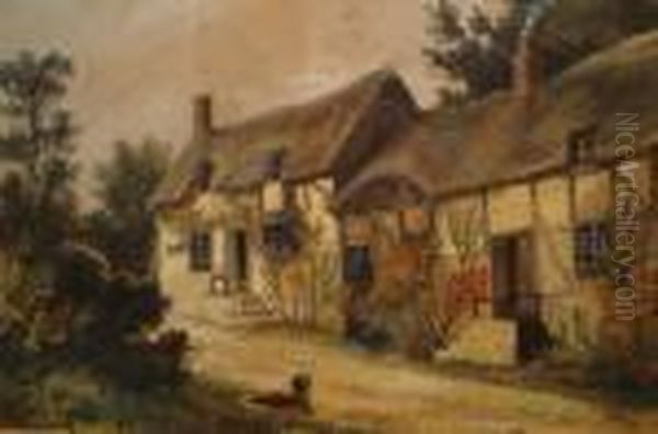 Ann Hathaway's Cottage Oil Painting by Samuel Bough