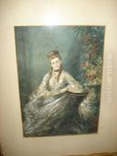 Mrs John Fraser Of Derncleugh, Cults Oil Painting by Samuel Bough