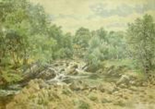 A Kirkcudbrightshire River Oil Painting by Samuel Bough