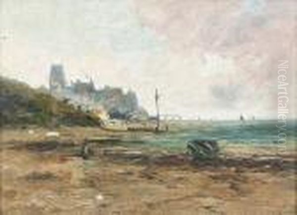 Sommerliche Partie Am Meeresstrand. Oil Painting by Samuel Bough