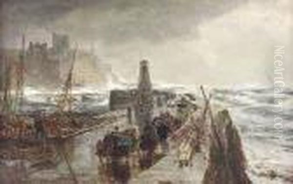 Peel Harbour Oil Painting by Samuel Bough