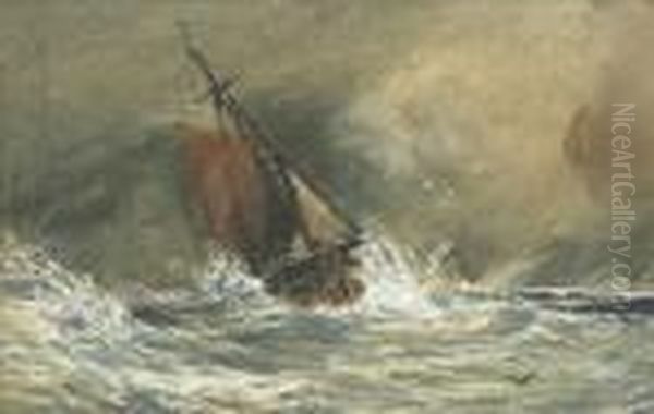 Caught In Asquall Oil Painting by Samuel Bough