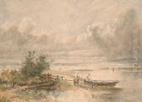 The Skiff Oil Painting by Samuel Bough