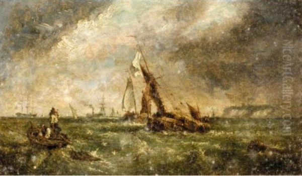 Coming Storm In The Channel Oil Painting by Samuel Bough