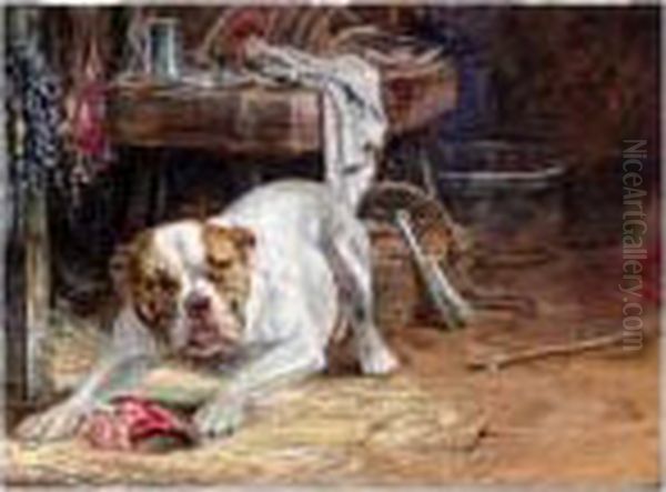 Madame Sacque, The Artist's Favourite Dog Oil Painting by Samuel Bough