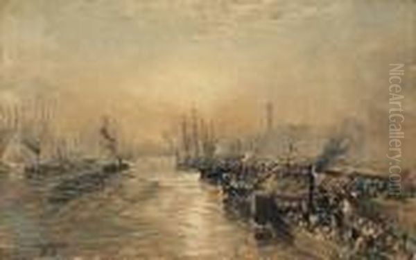 Broomielaw Oil Painting by Samuel Bough