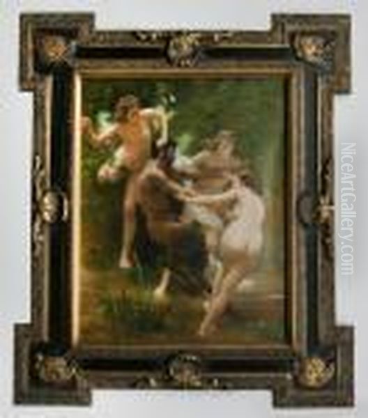 Nymfer Och Satyr Oil Painting by William-Adolphe Bouguereau