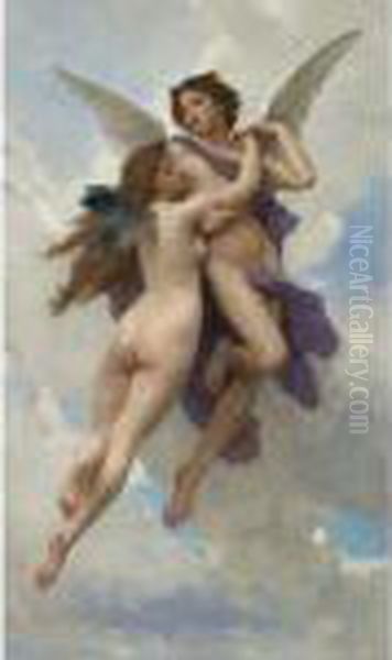 L'amour Et Psyche Oil Painting by William-Adolphe Bouguereau