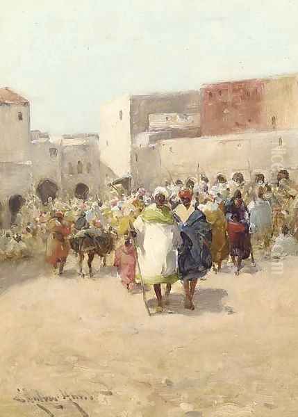 The Souk Oil Painting by Edward Aubrey Hunt