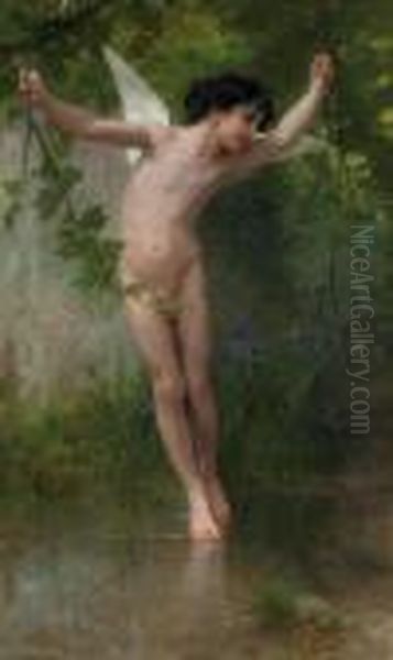 Amour Voltigeant Sur Les Eaux Oil Painting by William-Adolphe Bouguereau