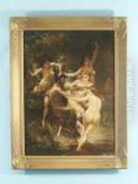 Nymphs And Satyr Oil Painting by William-Adolphe Bouguereau