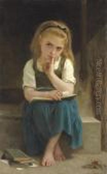 La Lecon Difficile Oil Painting by William-Adolphe Bouguereau