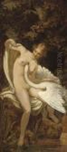 Leda And The Swan Oil Painting by William-Adolphe Bouguereau