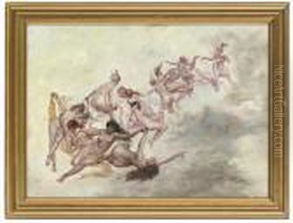 An Orgy In The Clouds Oil Painting by William-Adolphe Bouguereau