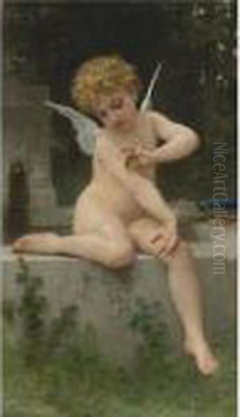 L'amour Au Papillon Oil Painting by William-Adolphe Bouguereau