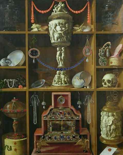 Treasure Chest Oil Painting by Johann Georg (also Hintz, Hainz, Heintz) Hinz