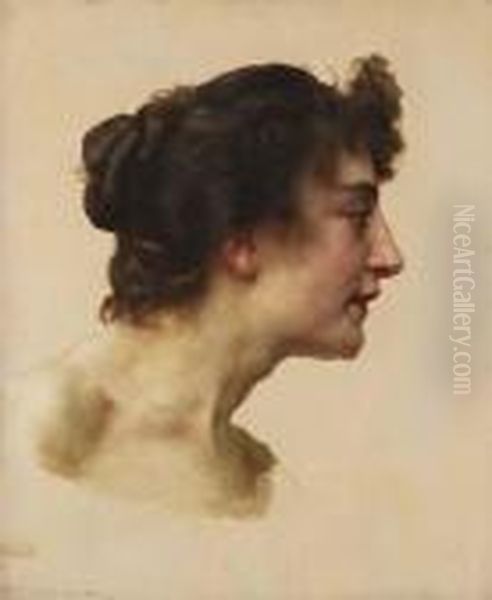 Etude De Tete D'elize Brugiere Oil Painting by William-Adolphe Bouguereau