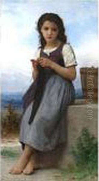 Tricoteuse Oil Painting by William-Adolphe Bouguereau