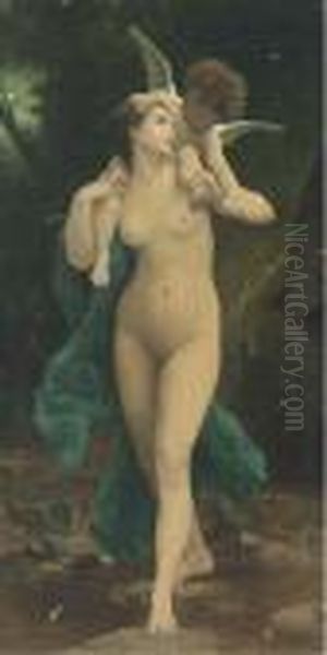 Venus And Cupid Oil Painting by William-Adolphe Bouguereau