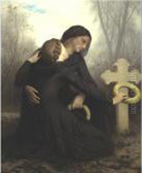 Le Jour Des Morts (all Souls Day) Oil Painting by William-Adolphe Bouguereau