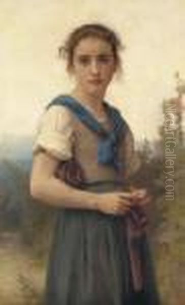 La Tricoteuse Oil Painting by William-Adolphe Bouguereau