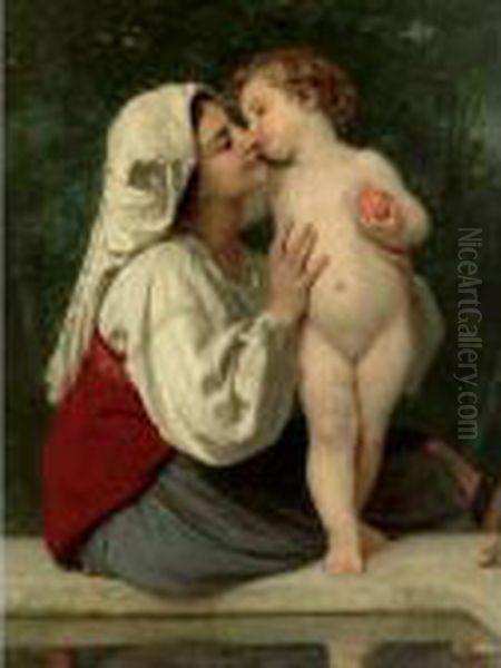 Le Baiser Oil Painting by William-Adolphe Bouguereau