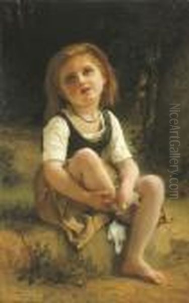 La Petite Blessee Oil Painting by William-Adolphe Bouguereau