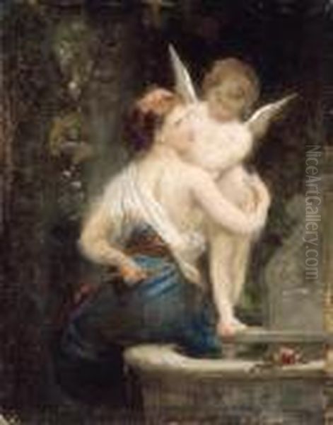 A Study For L'amourredemnant Ses Armes Oil Painting by William-Adolphe Bouguereau