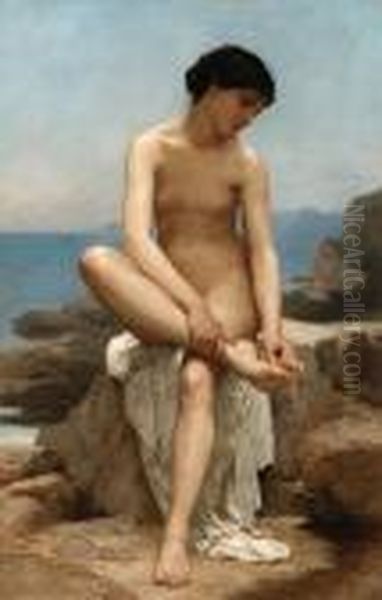 The Bather Oil Painting by William-Adolphe Bouguereau