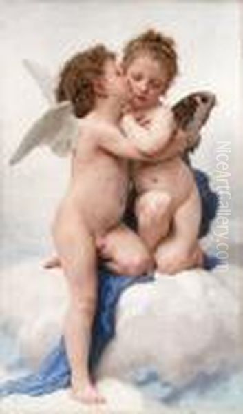 L'amour Et Psyche, Enfants Oil Painting by William-Adolphe Bouguereau