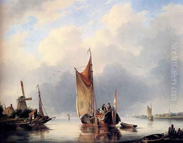 On The Sheldt Oil Painting by Gerardus Hendriks