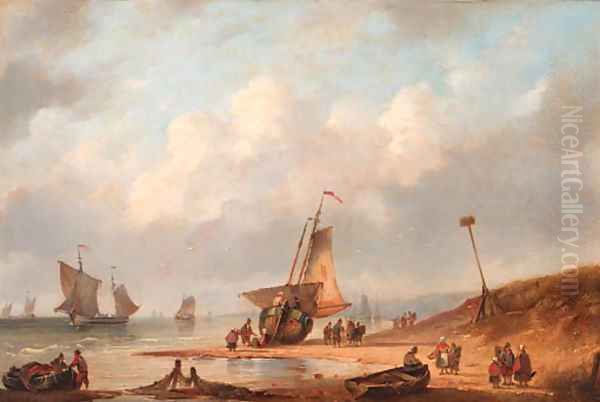 The departure of the fishing fleet Oil Painting by Gerardus Hendriks