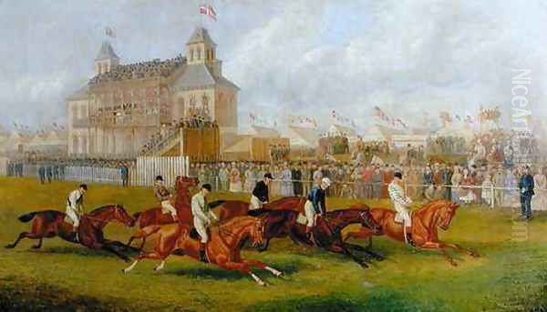 A Horse Race in Victoria Park Oil Painting by Edward Benjamin Herberte