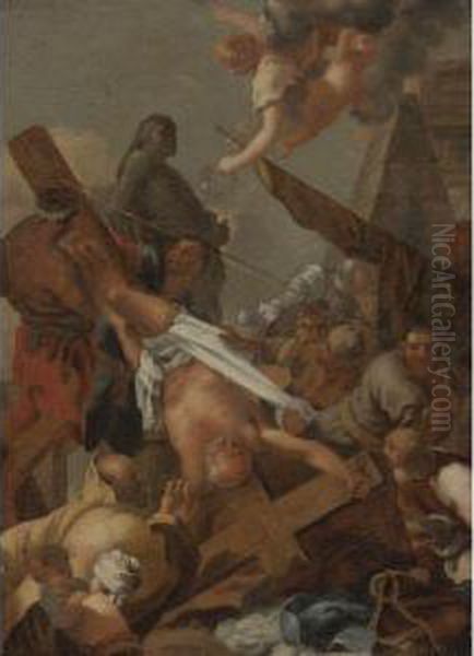 The Crucifixion Of Saint Peter Oil Painting by Sebastian Bourdon