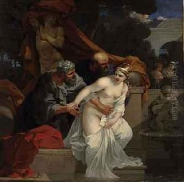 Susanna And The Elders Oil Painting by Sebastian Bourdon