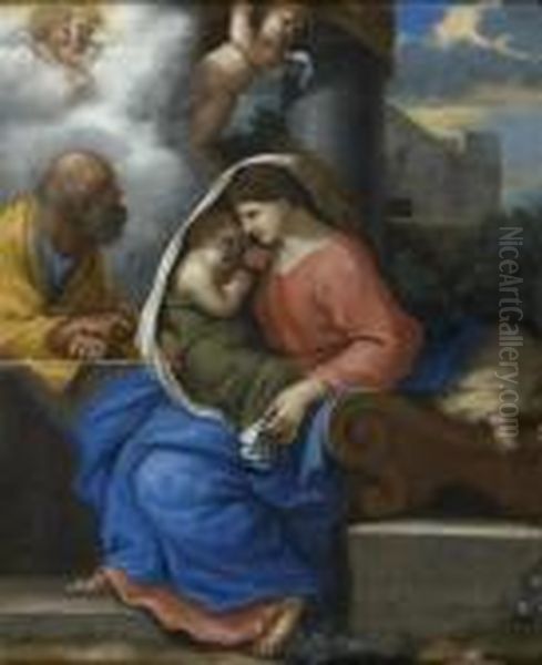 La Sainte Famille Oil Painting by Sebastian Bourdon