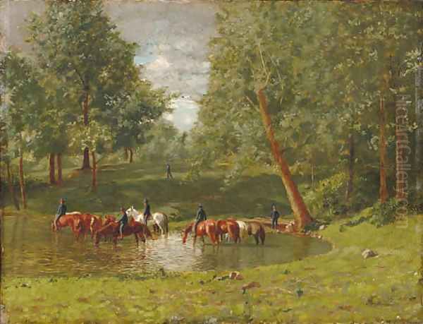 First Ohio Calvary, Huntsville, Alabama Oil Painting by Charles Xavier Harris