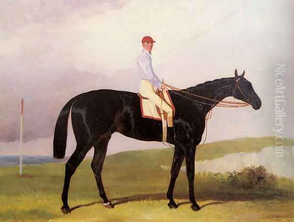 Ellinton, a dark Bay Racehorse, with Tom Aldcroft up Oil Painting by Harry Hall