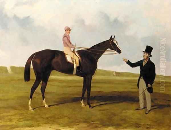 Mr. John O'Neill and Caurouch with G. Abdale up at Newmarket Oil Painting by Harry Hall