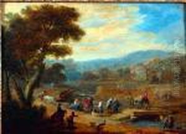 Promeneurs Dans Un Paysage Oil Painting by Peeter Bout