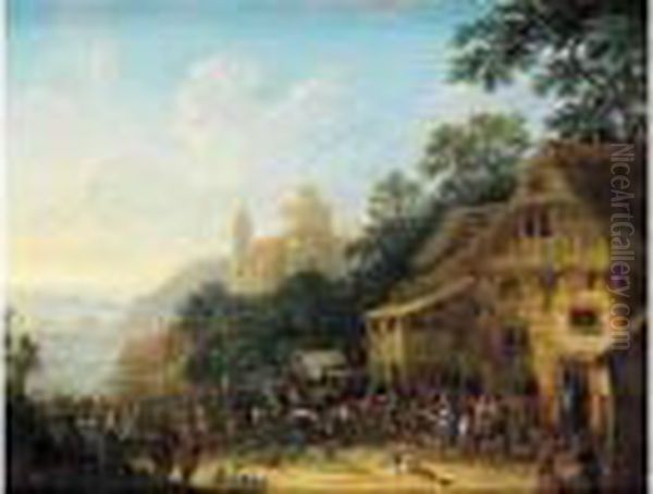 Scene Villageoise Oil Painting by Peeter Bout