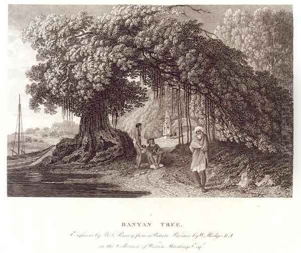 A Banyan Tree from Travels in India in in the Years 1780-83 Oil Painting by William Hodges