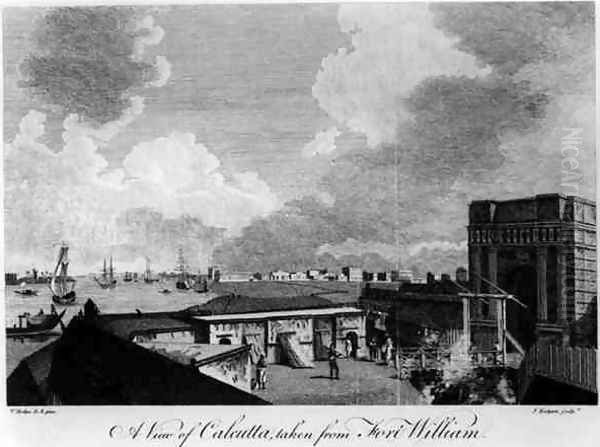 A View of Calcutta taken from Fort William Oil Painting by William Hodges