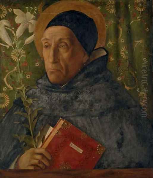 Painting after Bellini, depicting Fra Teodoro da Urbino as Saint Dominic by Edward Atkinson Hornel